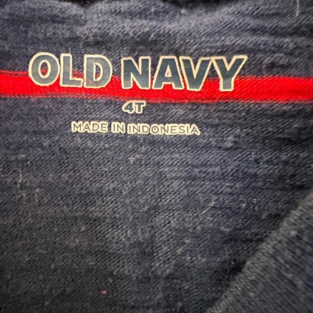 Old Navy Toddler Boys Long Sleeve Shirt - Navy with Red Stripes